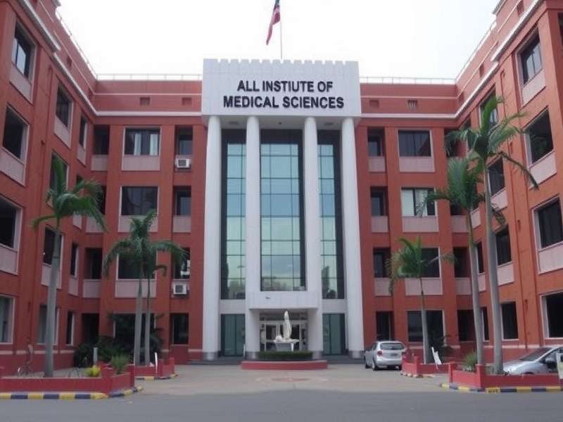 Modern hospital building with glass facade